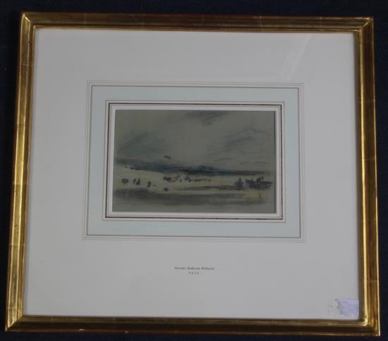 Hercules Brabazon Brabazon (1821-1906) Figures in a landscape, 5.25 x 8.25in.